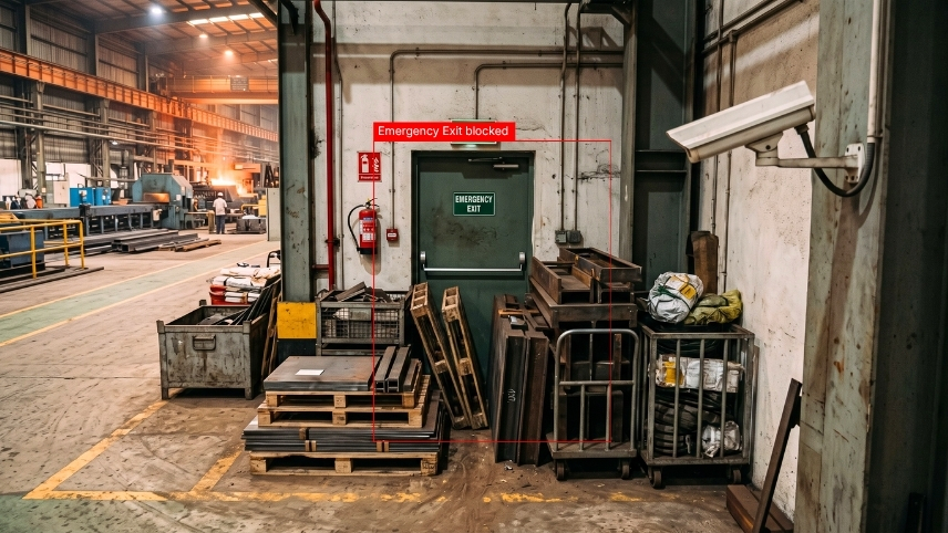 Blocked Emergency Exit and Escape Route Monitoring