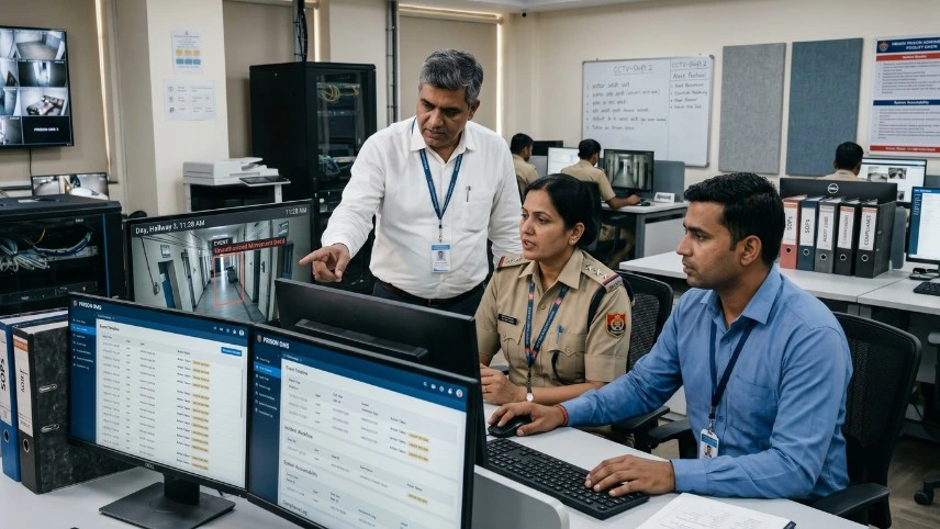 PPE compliance monitoring on manufacturing floor — worker wearing safety helmet and goggles detected by AI