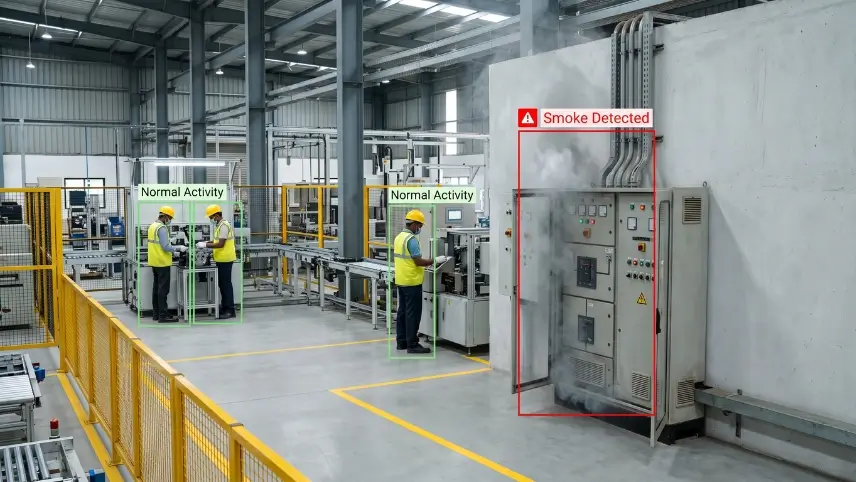 AI video analytics for manufacturing plants in India — safety, attendance and productivity monitoring overview