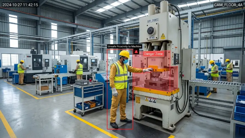 AI video analytics for manufacturing plants in India — safety, attendance and productivity monitoring overview